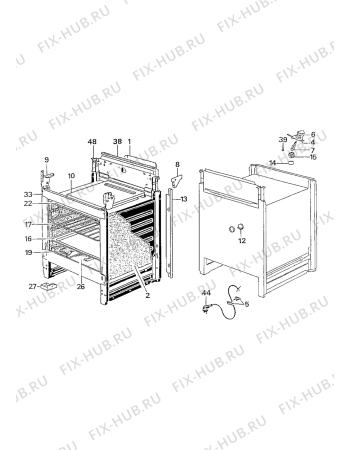 Взрыв-схема плиты (духовки) Nestor Martin 554G09-2 - Схема узла Oven equipment